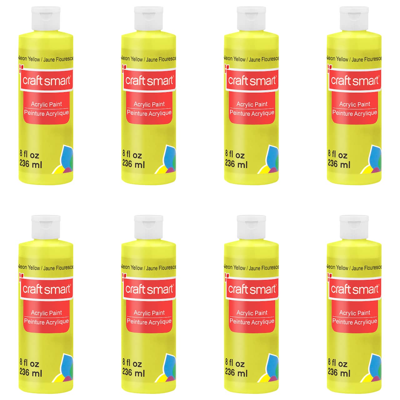 8 Pack: 8oz. Neon Acrylic Paint by Craft Smart®